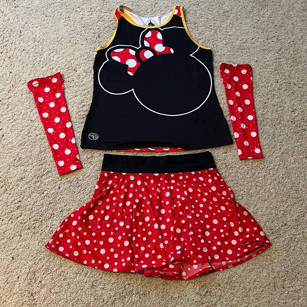 Minnie Mouse running costume with two tank options.
